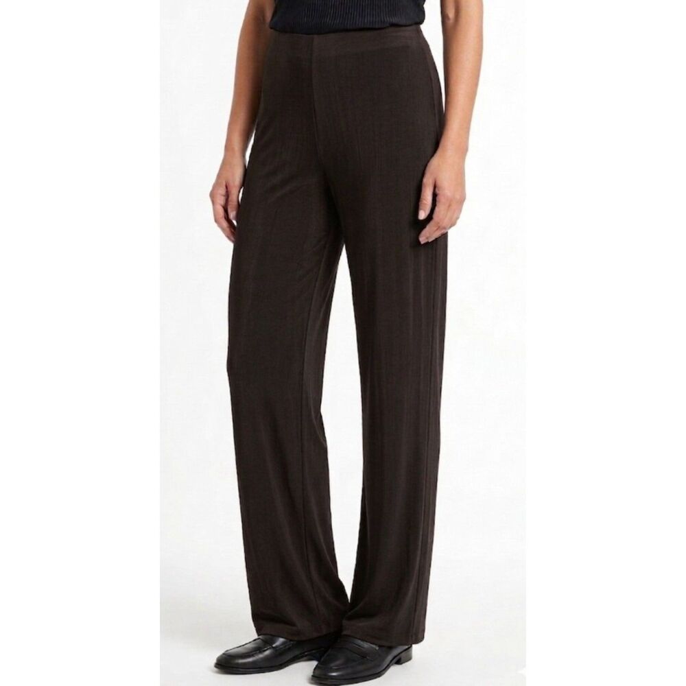 CHICOS TRAVELERS Dark Brown Sz 2 (or sz 12) Short Stretchy 'No Tummy' Pants NWT